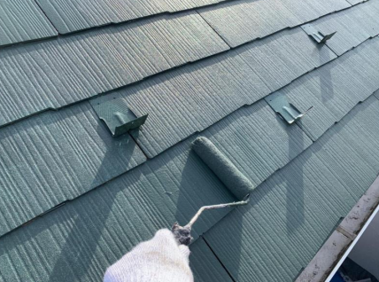 江戸川区　屋根塗装③（中塗り・仕上げ編）